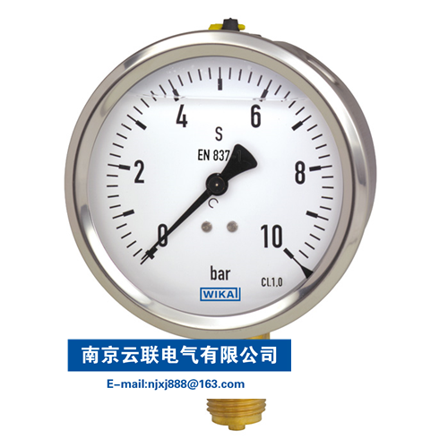WIKA 213.53 耐震壓力表 波登管，充液型，不銹鋼外