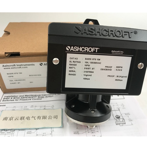 雅斯科ASHCROFT壓力開關(guān)B420S XFS9